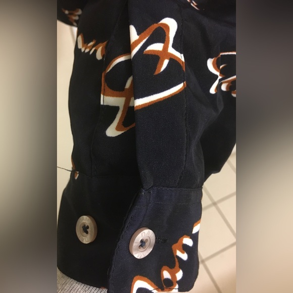 Damani Dada Navy Blue, Brown and White Logo Long sleeve Dress Shirt! XXL - Picture 5 of 7